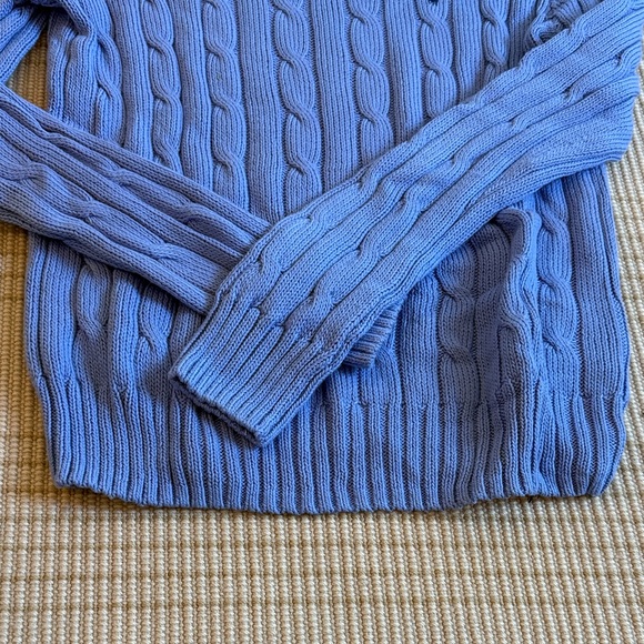 Polo by Ralph Lauren Womens Light Blue Cable Knit Crewneck Sweater - Picture 4 of 6